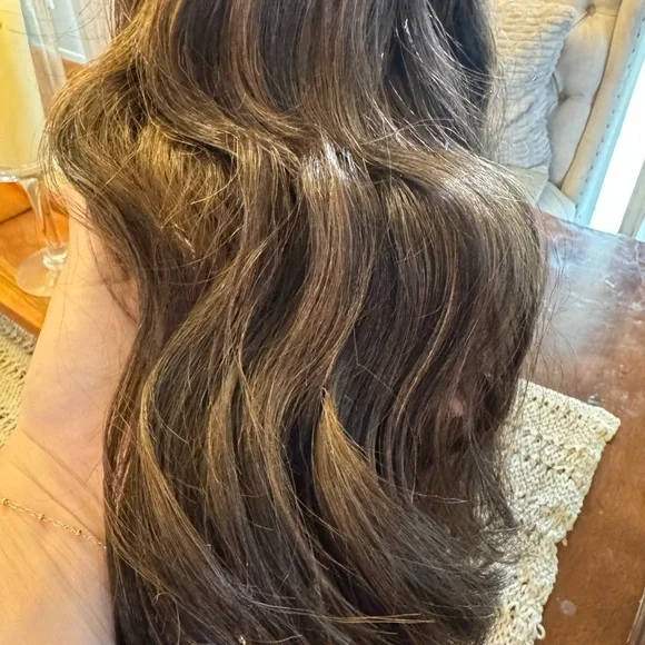 Chrishell - CSC - Brown Long Wavy Wig with Highlights